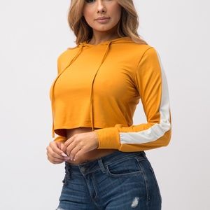 Mustard crop hoodie- Brand New